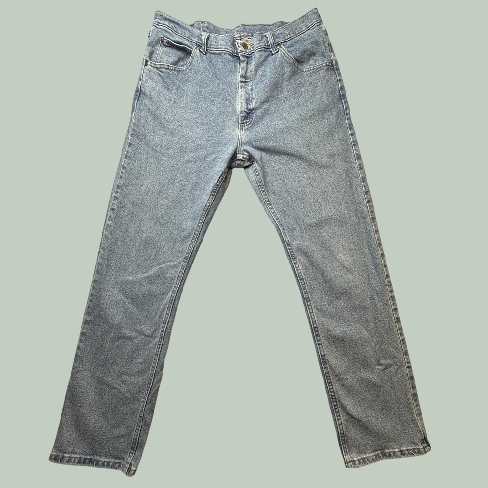 Wrangler Jeans Mens 35x32 1096FXVDB Blue Premium Quality Straight Leg Denim